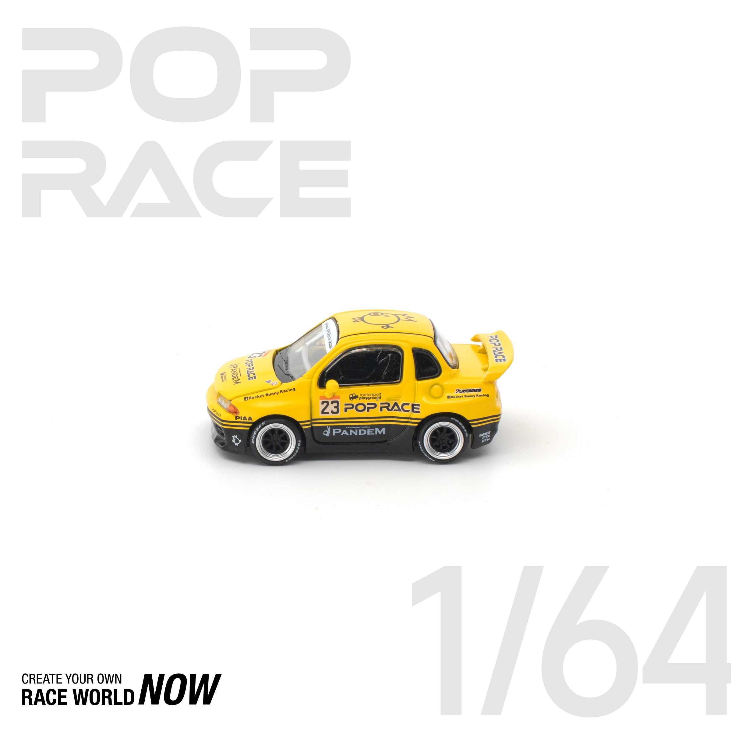 POP RACE 1/64 - PANDEM POCKET BUNNY 32 YELLOW
