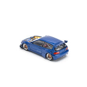 POP RACE 1:64 PANDEM CIVIC EG6 金属蓝带可开启引擎盖 PR640174
