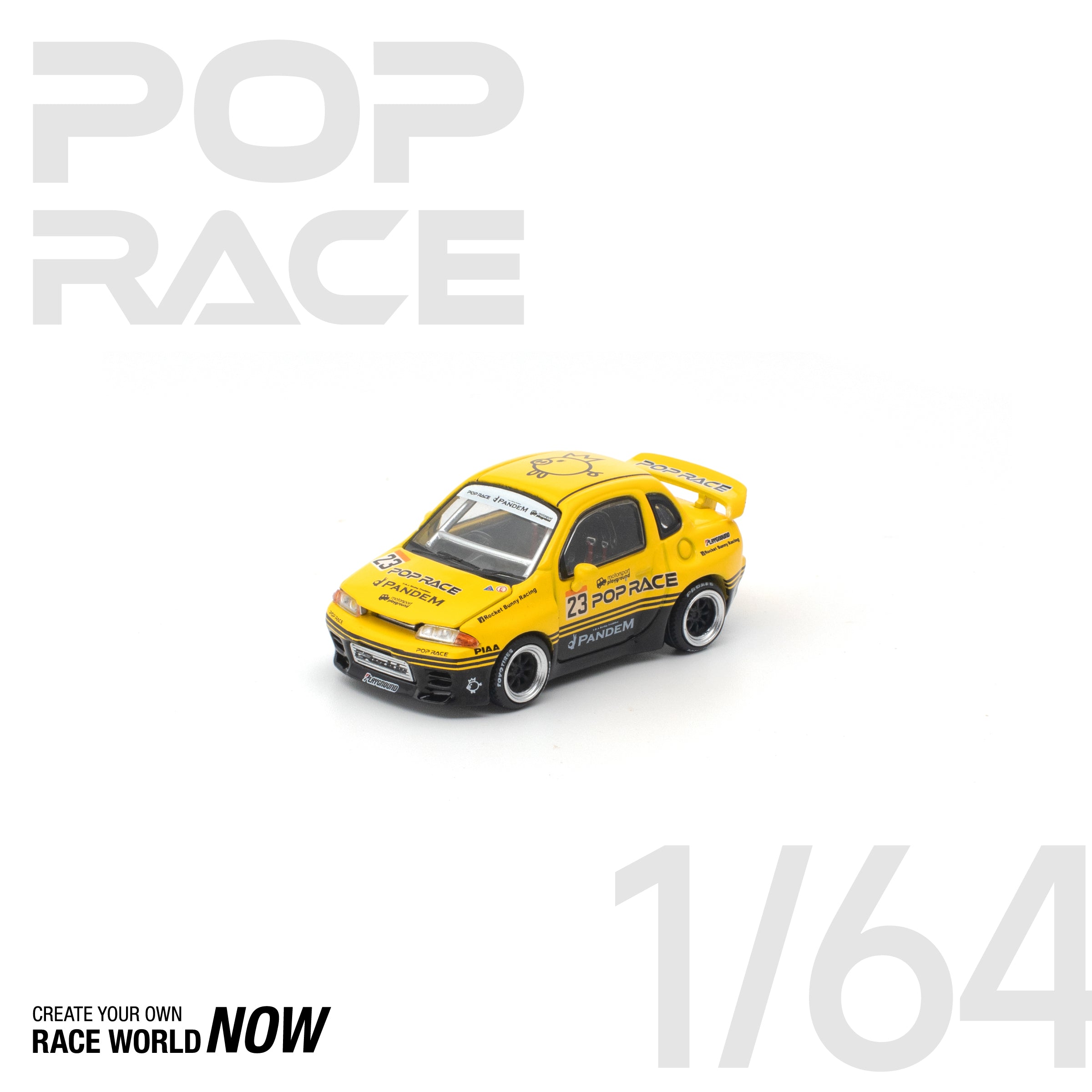 POP RACE 1/64 - PANDEM POCKET BUNNY 32 YELLOW
