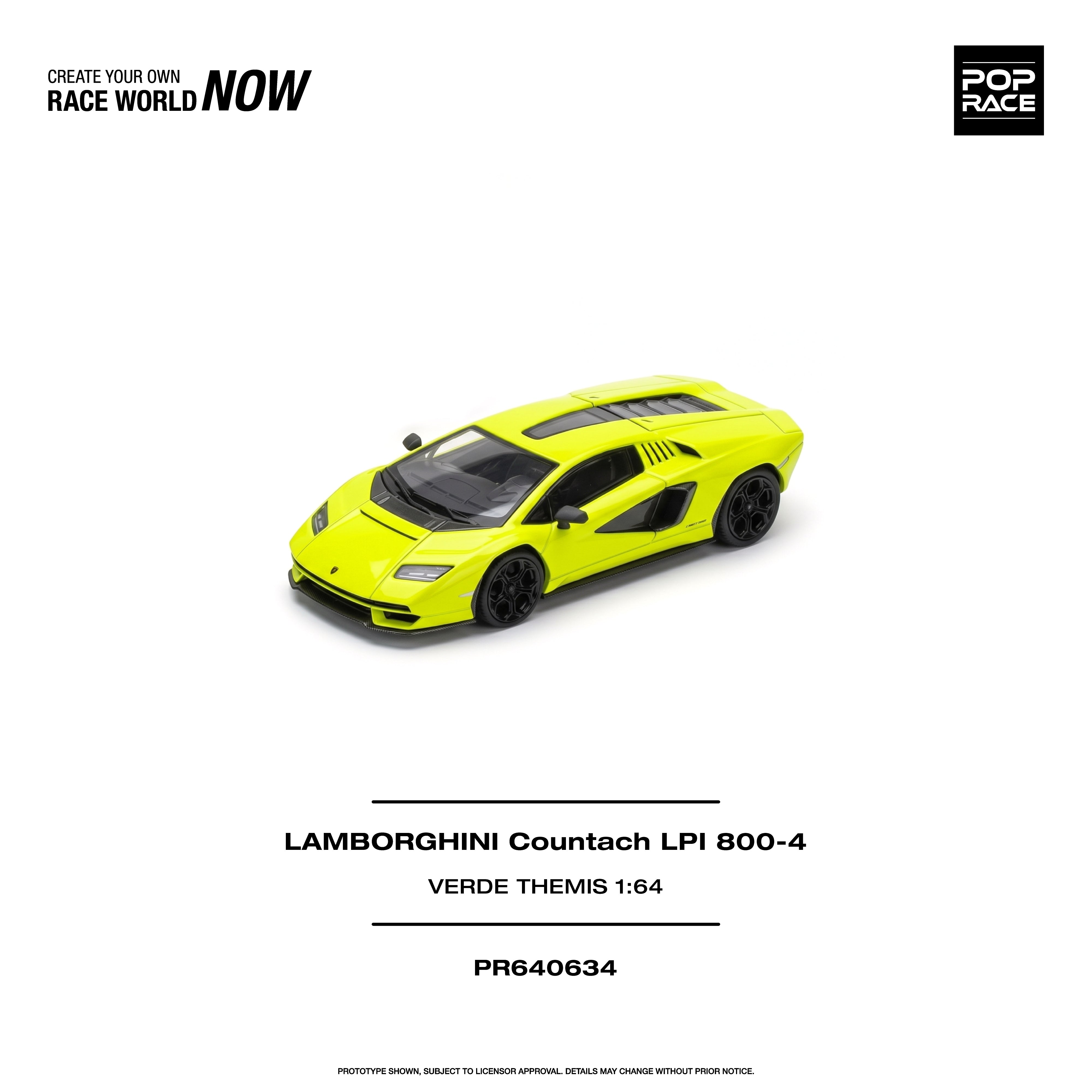 POP RACE 1/64 - LAMBORGHINI COUNTACH LPI 800-4 VERDE THEMIS