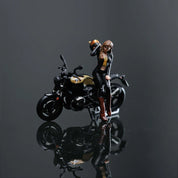 MOREART 1:64 宝马 R NINET 黑金摩托车女孩人偶套装树脂模型