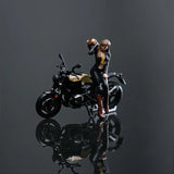 MOREART 1:64 BMW R NINET BLACK GOLD MOTORCYCLE GIRL DOLL SET RESIN MODEL