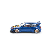 POP RACE 1:64 PANDEM CIVIC EG6 金属蓝带可开启引擎盖 PR640174