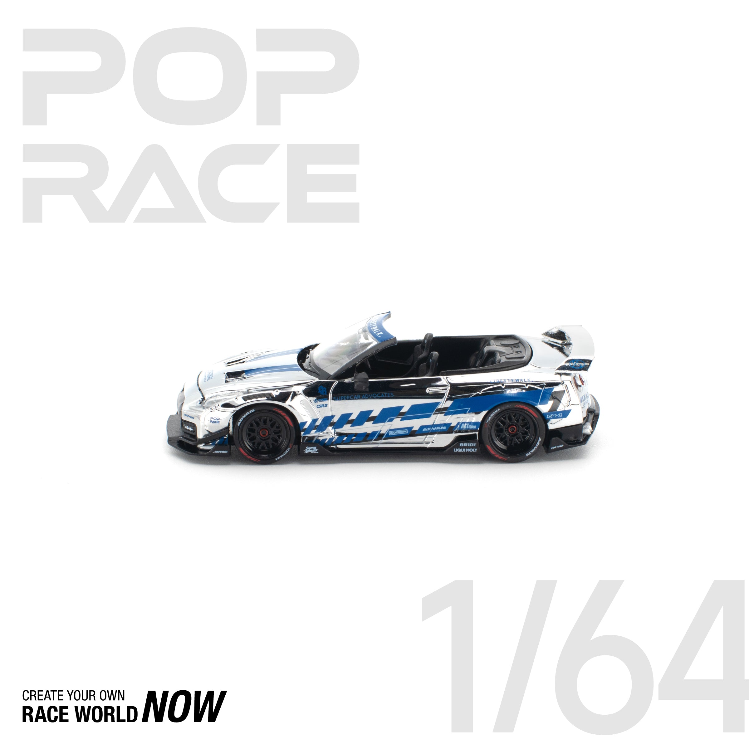 POP RACE 1/64 - PANDEM E30 银色