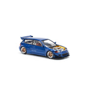 POP RACE 1:64 PANDEM CIVIC EG6 金属蓝带可开启引擎盖 PR640174