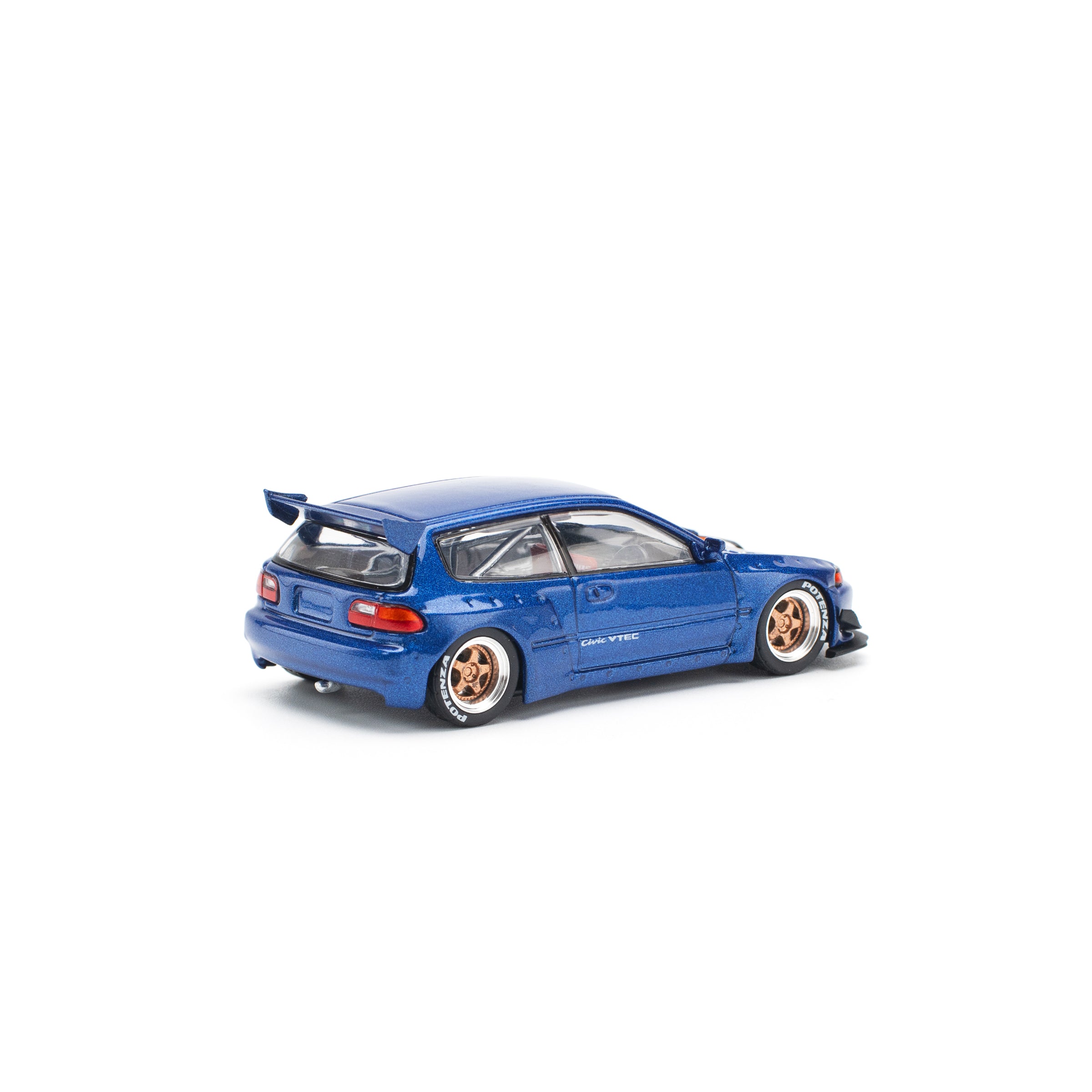 POP RACE 1:64 PANDEM CIVIC EG6 METALLIC BLUE WITH OPEN HOOD PR640174