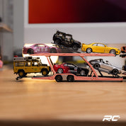 1/64 Shadow Pro 梅赛德斯-奔驰 Actros 双层拖车带雷克萨斯LFA #23 粉红猪合金模型车