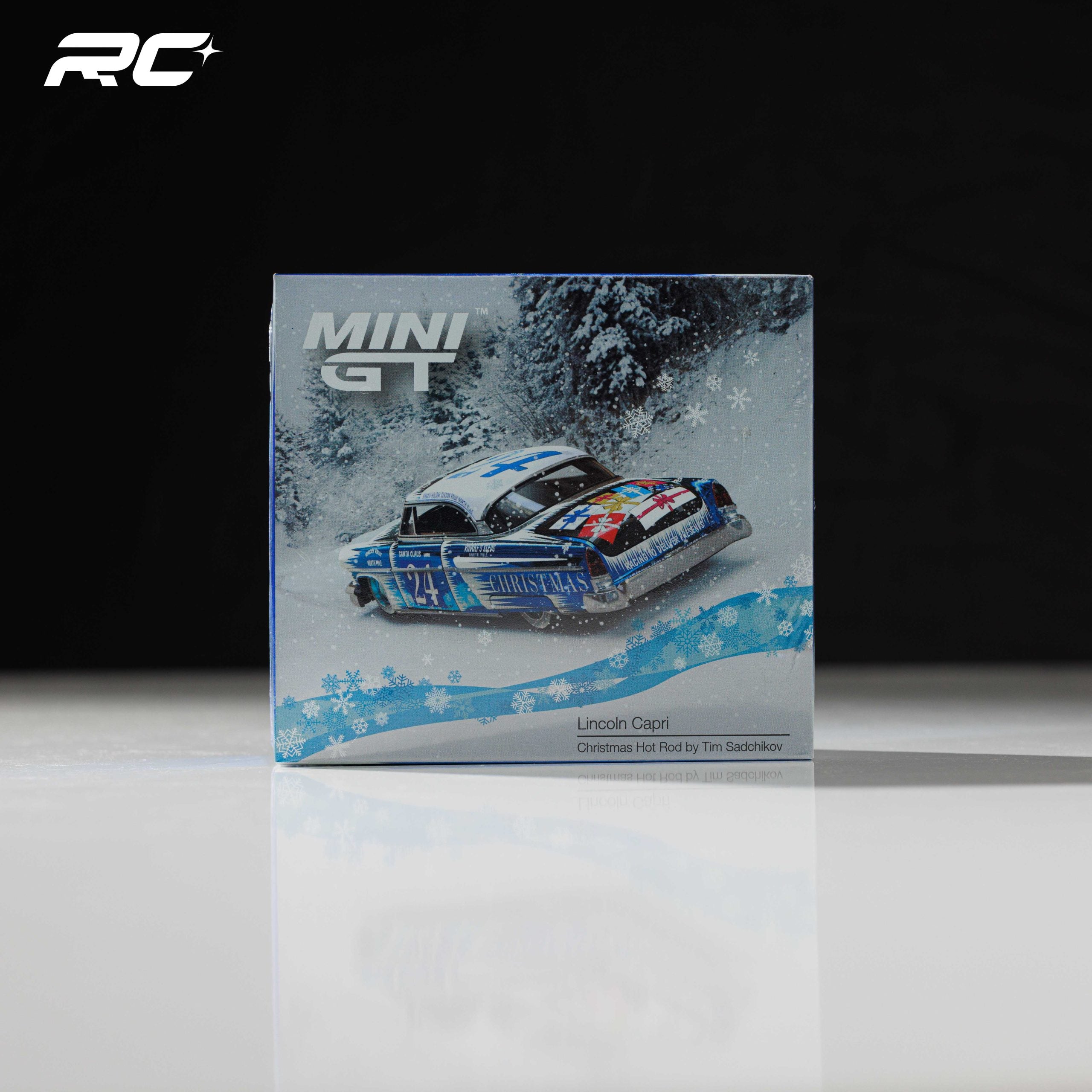 Mini GT 1:64 Lincoln Capri Christmas Hot Rod by Tim Sadchikov 2024 Christmas Edition Limited 9999 pieces