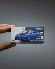 POP RACE 1:64 PANDEM CIVIC EG6 金属蓝带可开启引擎盖 PR640174