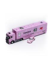 Scania S730 v8 double-layer enclosed flying wing transport 1/64