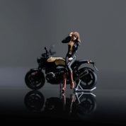 MOREART 1:64 宝马 R NINET 黑金摩托车女孩人偶套装树脂模型