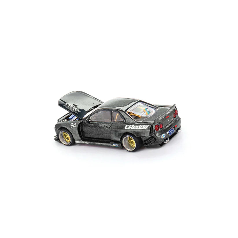 KaidoHouse x MiniGT 1/64  Nissan Skyline GT-R (R34) Kaido 11.55 Works GReddy V2