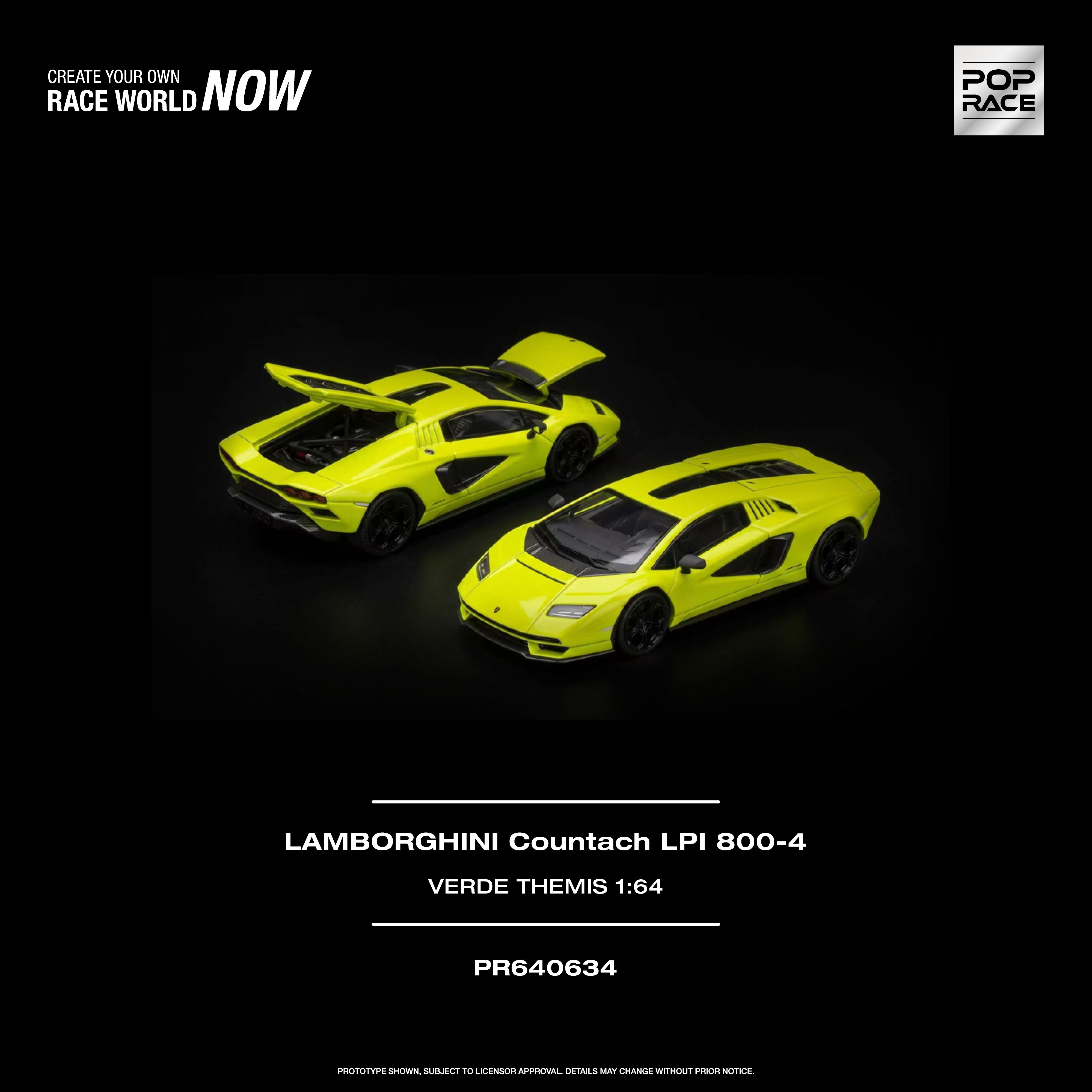 POP RACE 1/64 - LAMBORGHINI COUNTACH LPI 800-4 VERDE THEMIS