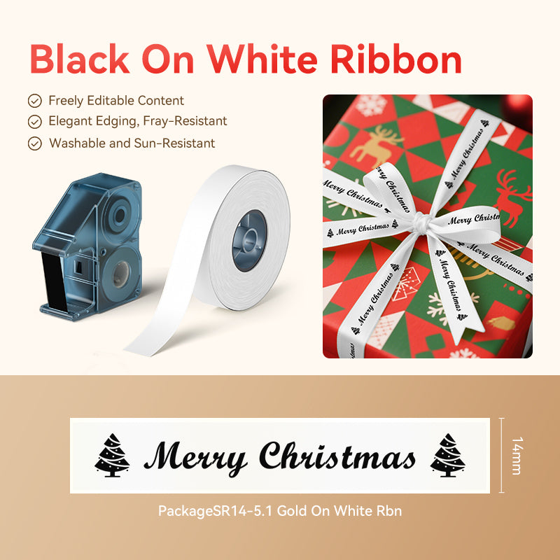 Silk Ribbon Black On White Ribbon