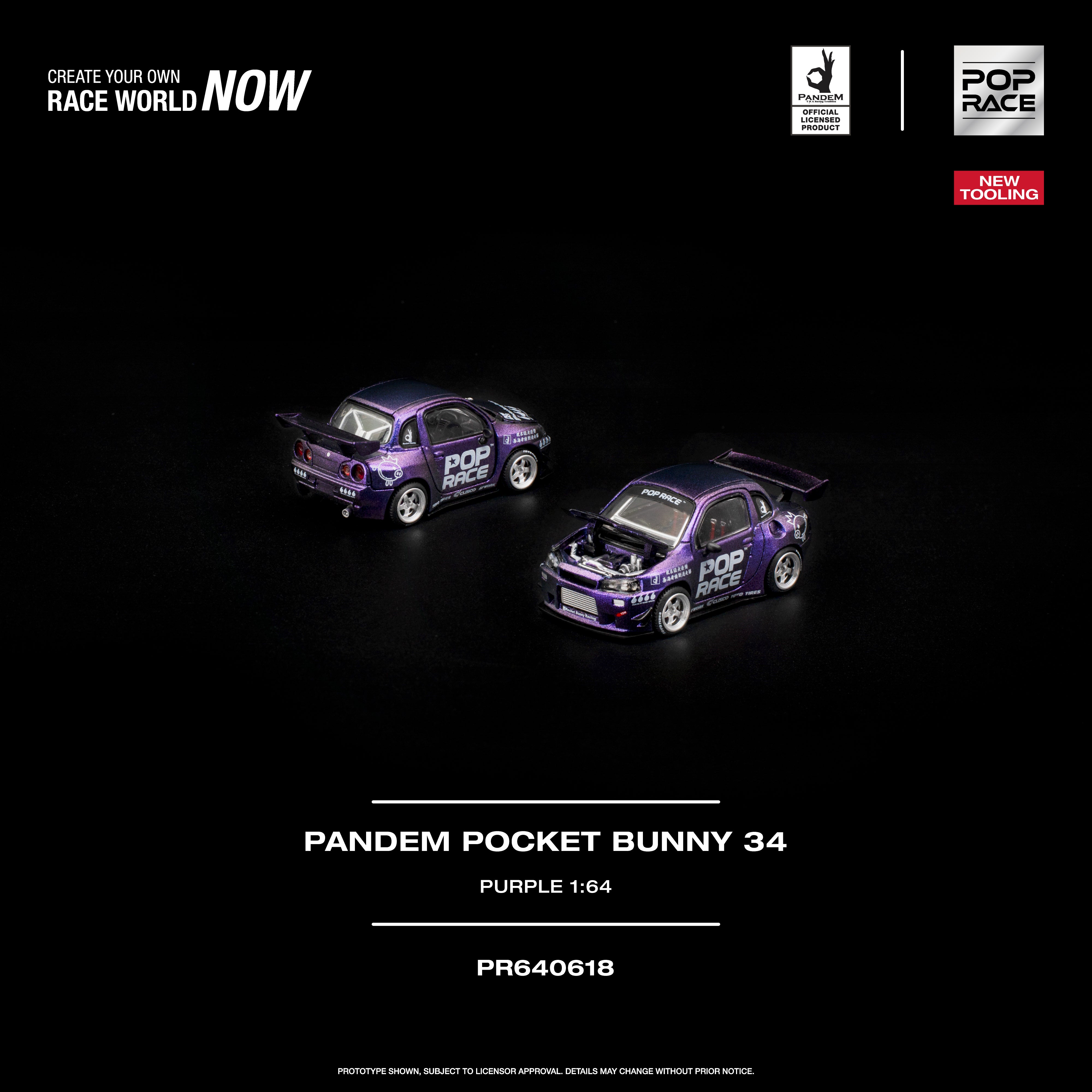 POP RACE 1/64 - PANDEM POCKET BUNNY 34 PURPLE