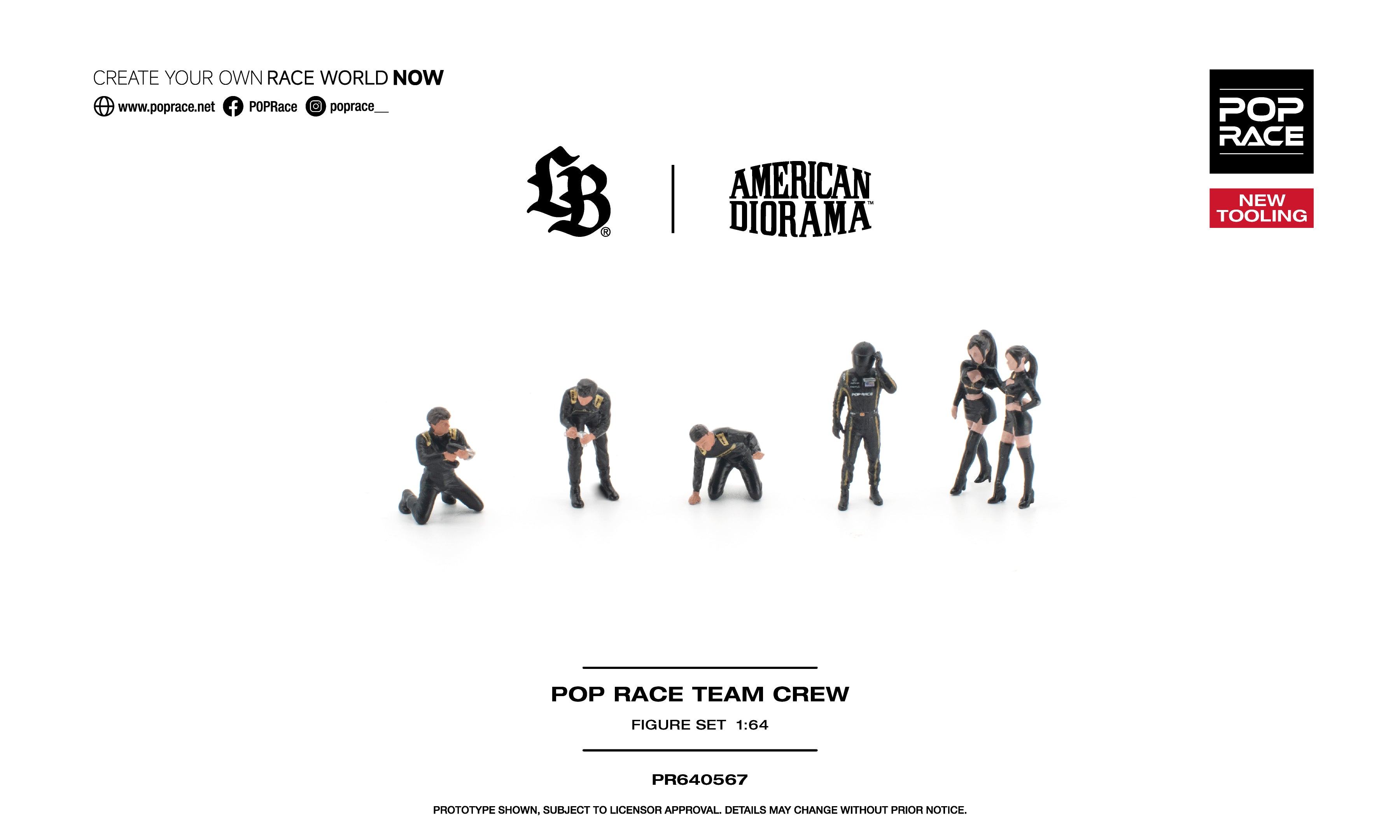 POP RACE 1/64 POP RACE TEAM CREW (6 Figures)