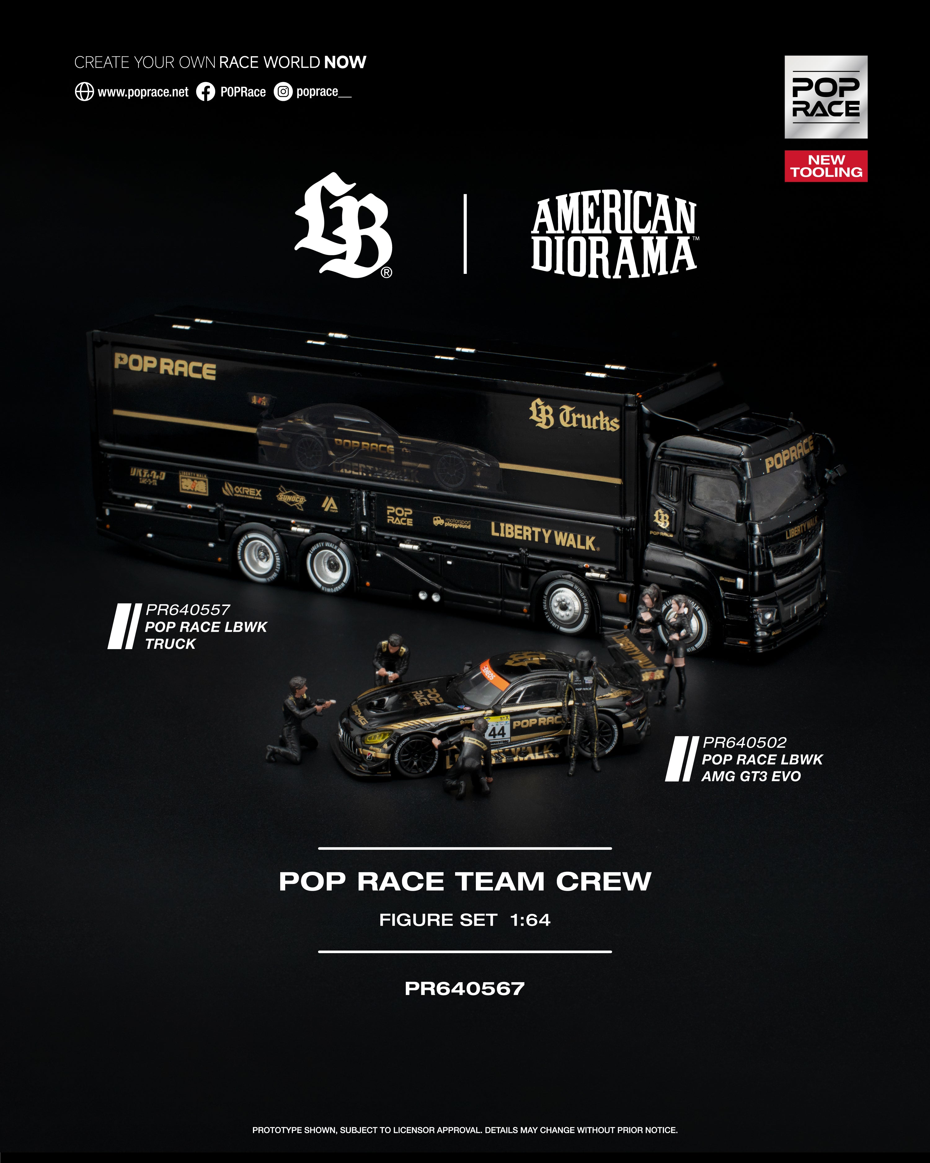 POP RACE 1/64 POP RACE TEAM CREW (6 Figures)