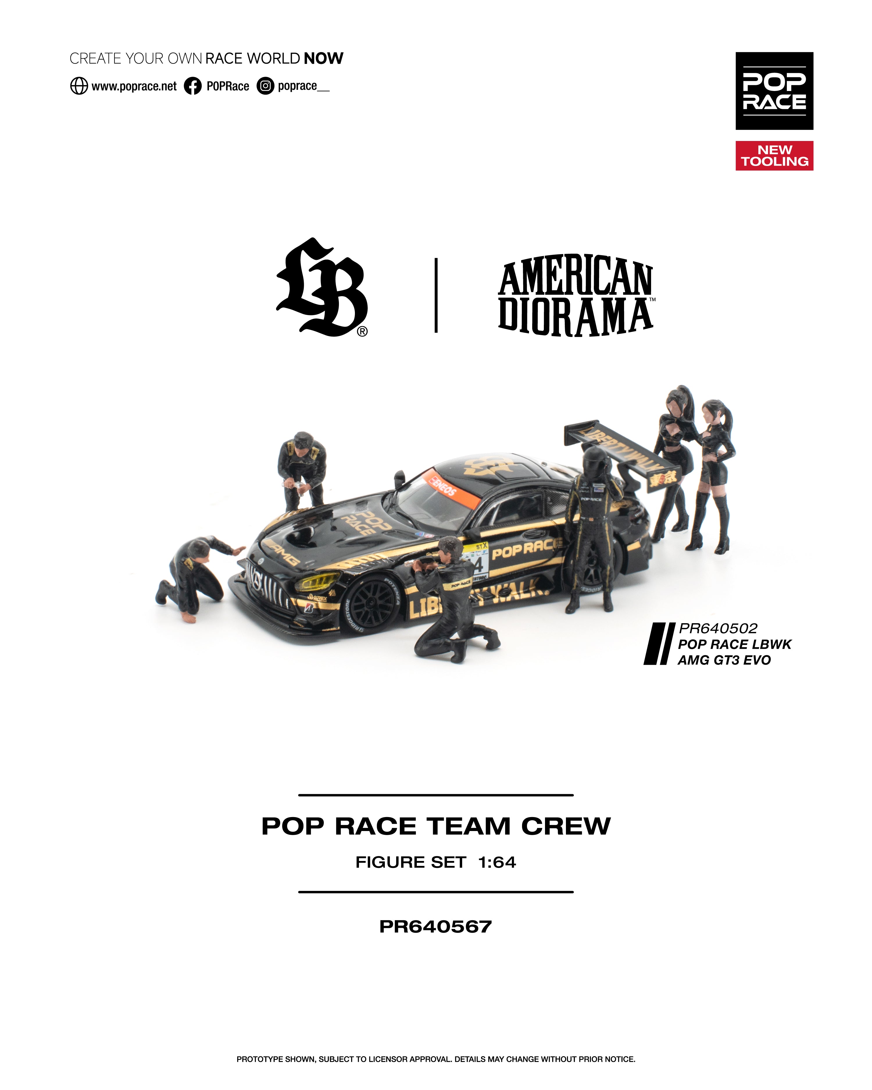 POP RACE 1/64 POP RACE TEAM CREW (6 Figures)