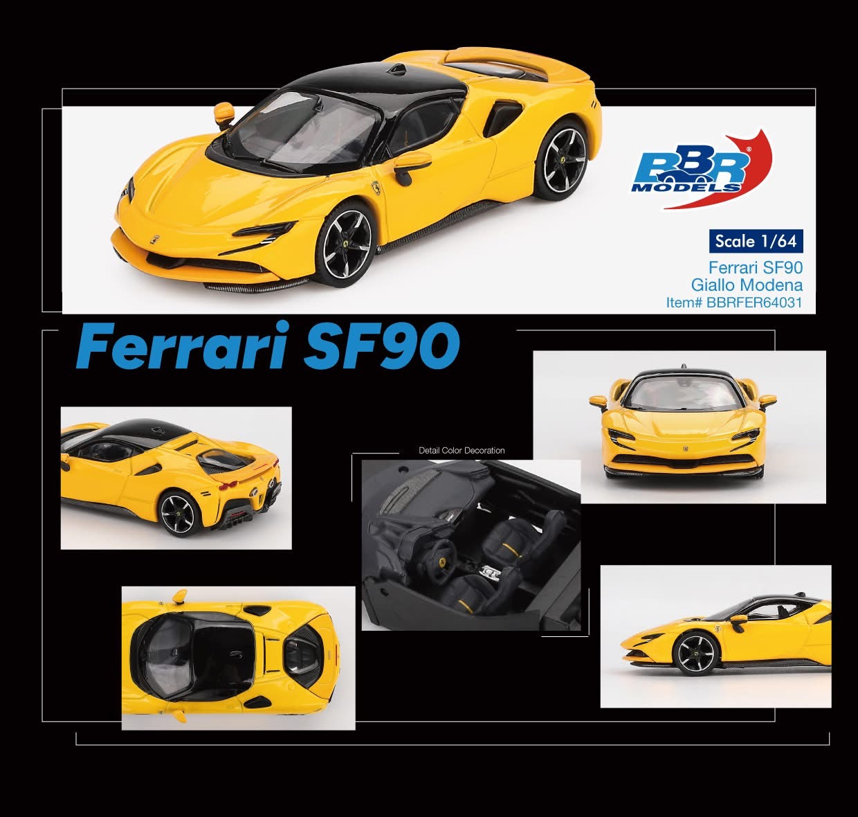 BBR 1/64 - Ferrari SF90 Giallo Modena