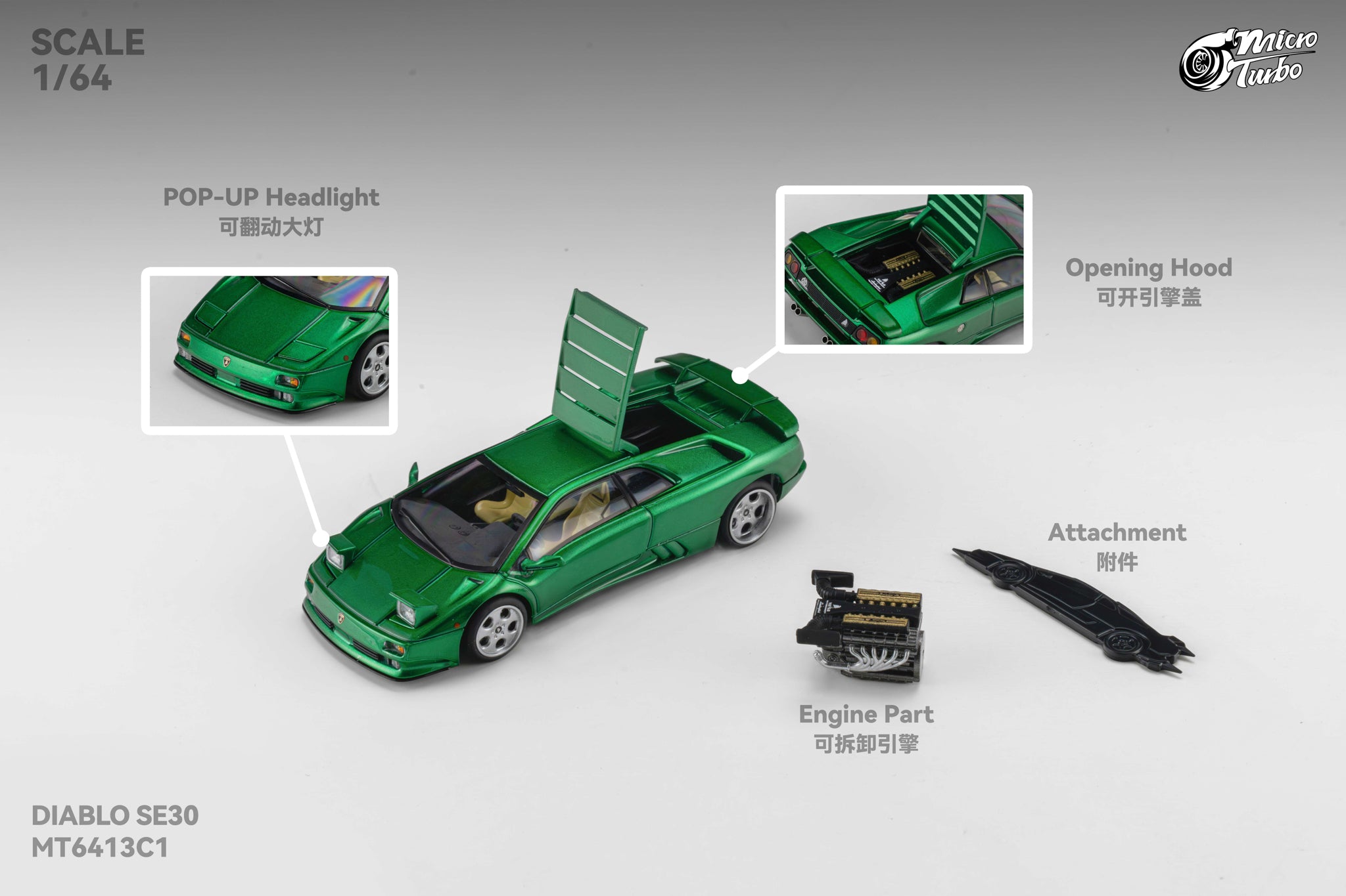 MicroTurbo MT 1:64 Alloy Model! Diablo (Ghoul) SE30