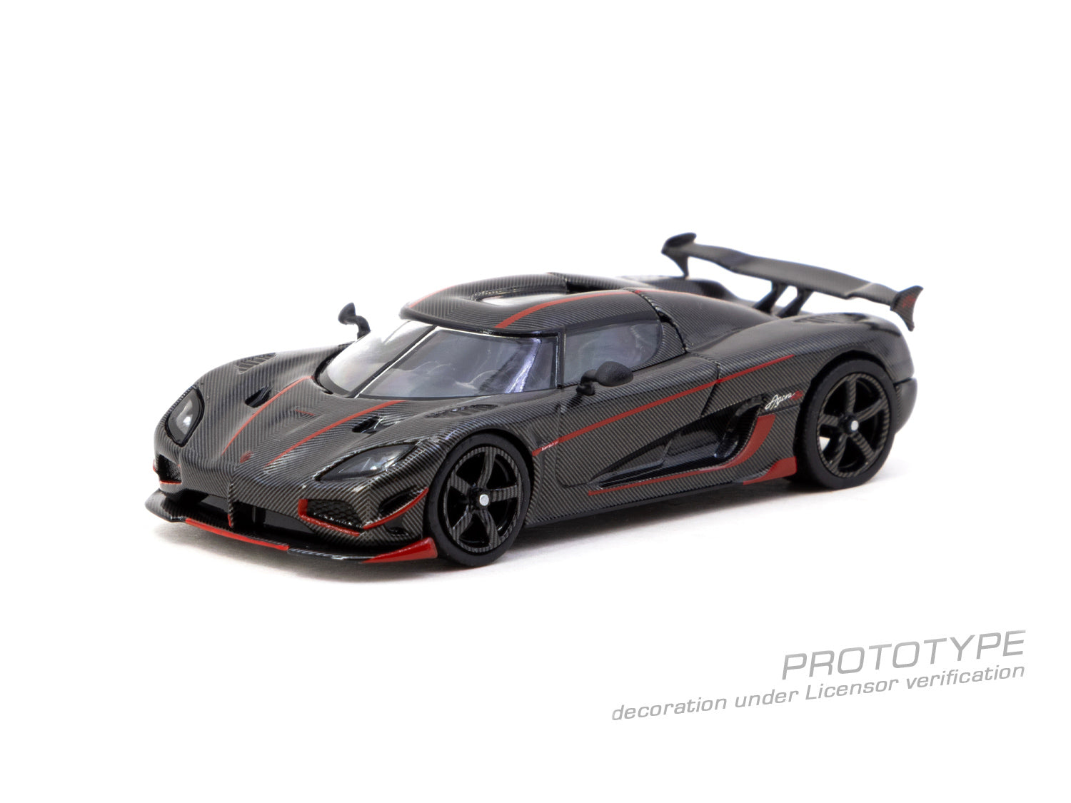 Tarmac Works - Koenigsegg Agera RS  Black Carbon Fiber / Red Accents
