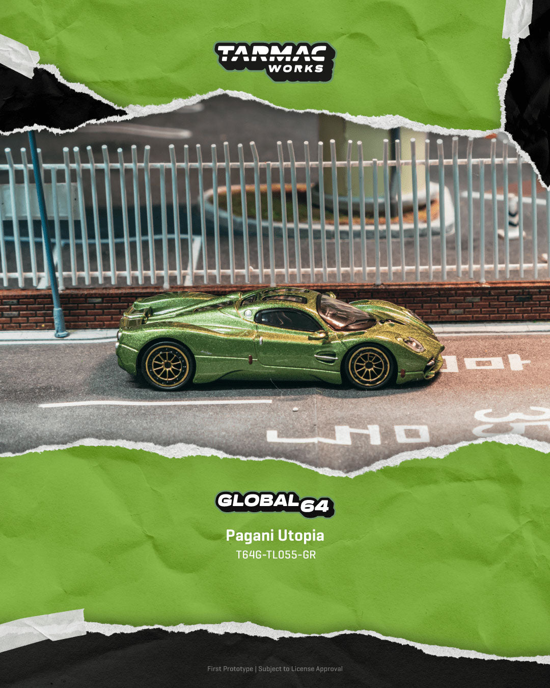 Tarmac Work 1/64 Pagani Utopia Green Metallic