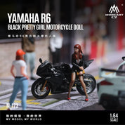 回艺 MoreArt 1:64 雅马哈 R6 黑寡妇摩托车手办，写实树脂模型