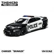 TimeMicro × PSC DESIGN - 1/64 Warhorse "Brawler" Charger LSPD Police Car Simulation Alloy Car Model