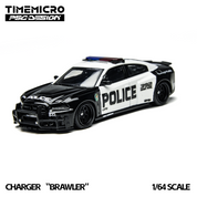 TimeMicro × PSC DESIGN - 1/64 战马“争吵者” Charger LSPD 警车仿真合金车模
