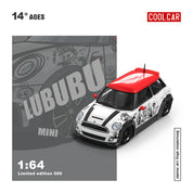 CC 1:64 宝马MINI COOPER LUBUBU彩绘仿真合金汽车模型