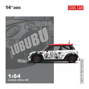 CC 1:64 宝马MINI COOPER LUBUBU彩绘仿真合金汽车模型