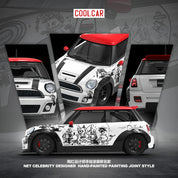 CC 1:64 宝马MINI COOPER LUBUBU彩绘仿真合金汽车模型