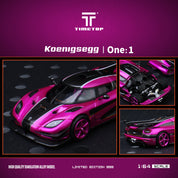 时光竞速 1:64 科尼赛克 One.1 - 珍珠玫瑰红 - 礼盒版