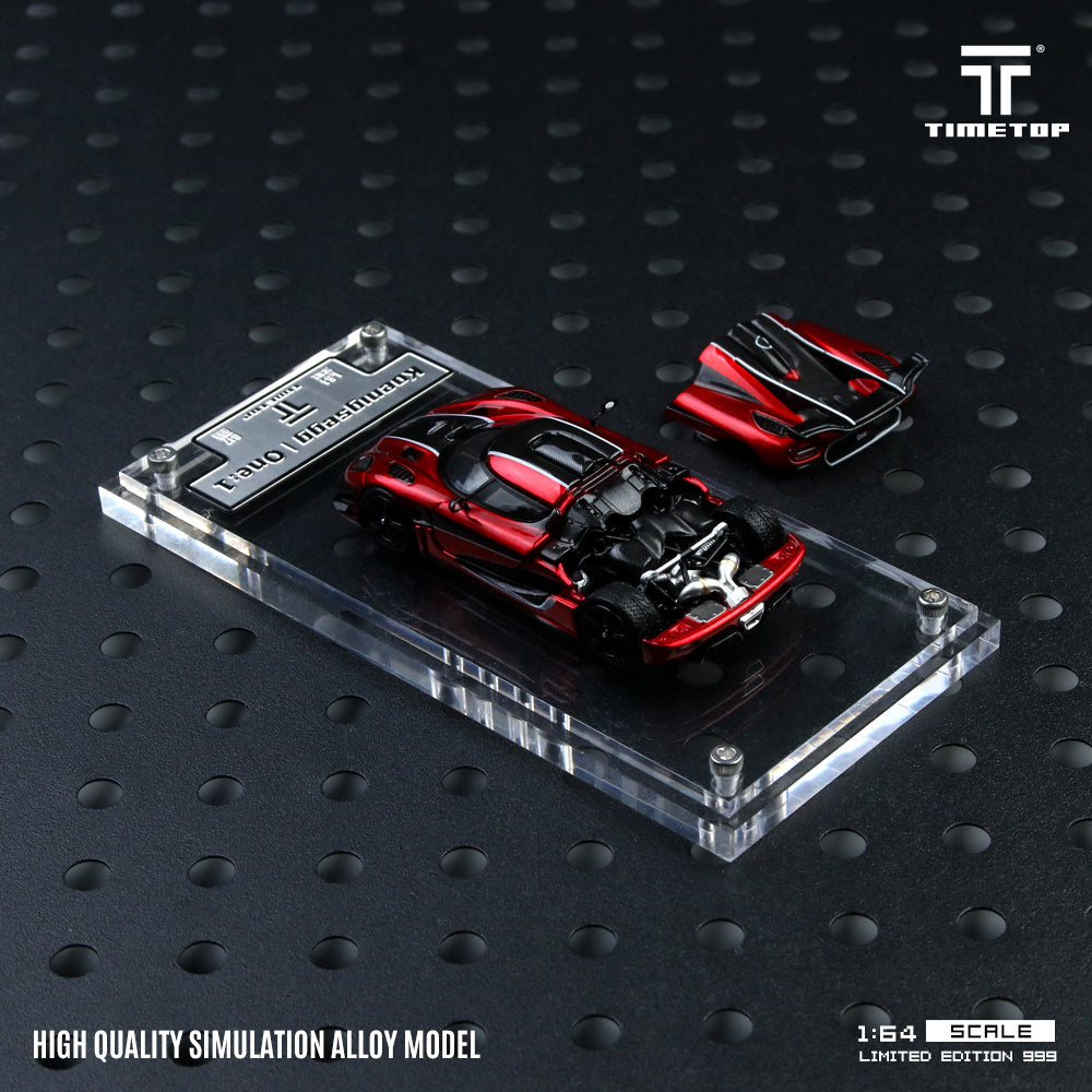 TIME TOP 1:64 Koenigsegg one1 - Metallic Red - Gift Box Edition