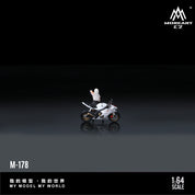 MoreArt 1:64 雅马哈 R6 白衣女孩摩托车树脂模型