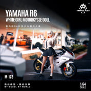 MoreArt 1:64 雅马哈 R6 白衣女孩摩托车树脂模型