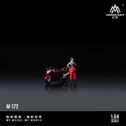 Moreart 1:64 本田CBR1100XX 金属红色摩托车女郎仿真树脂模型