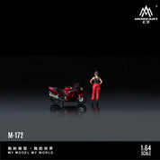 Moreart 1:64 本田CBR1100XX 金属红色摩托车女郎仿真树脂模型