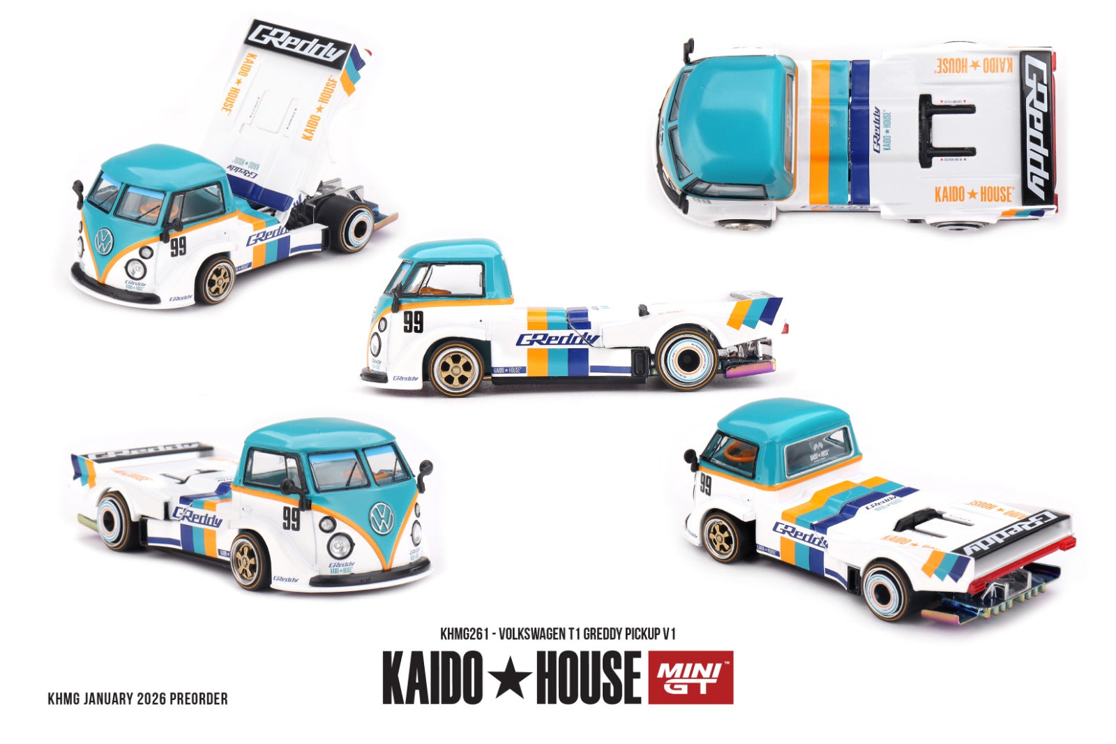 KaidoHouse x Mini GT Volkswagen T1 GReddy Pickup V1