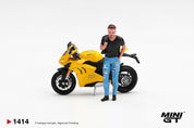 MINIGT 1/64 Ducati Panigale V4 S Giallo w/ figure