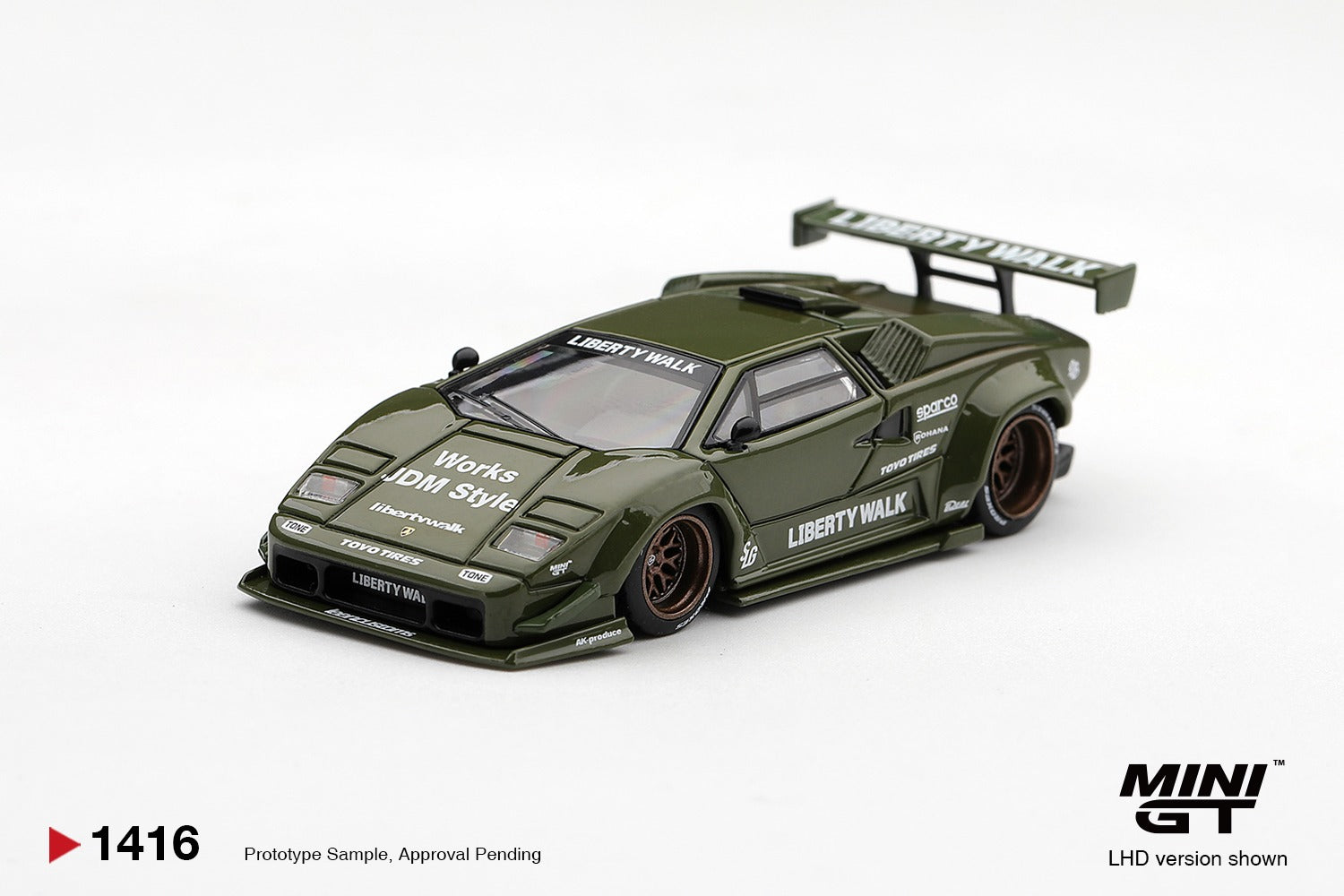 MINIGT 1/64 Lamborghini Countach LB-WORKS Army Green