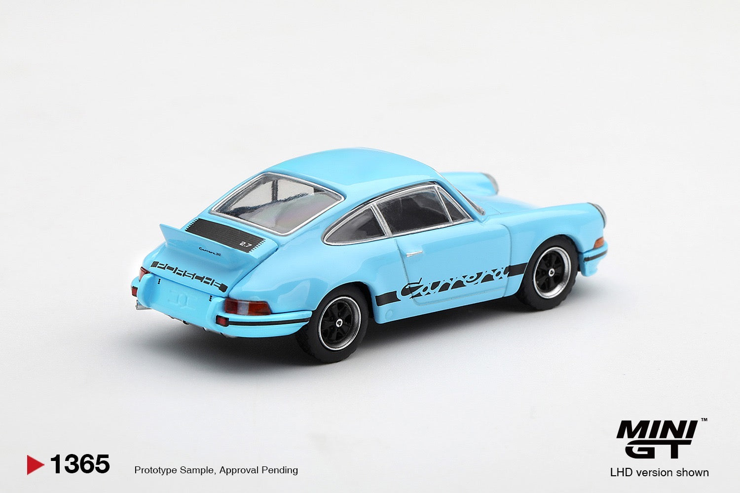 MINIGT 1/64 Porsche 911 Carrera RS 2.7 Gulf Blue with Black Livery