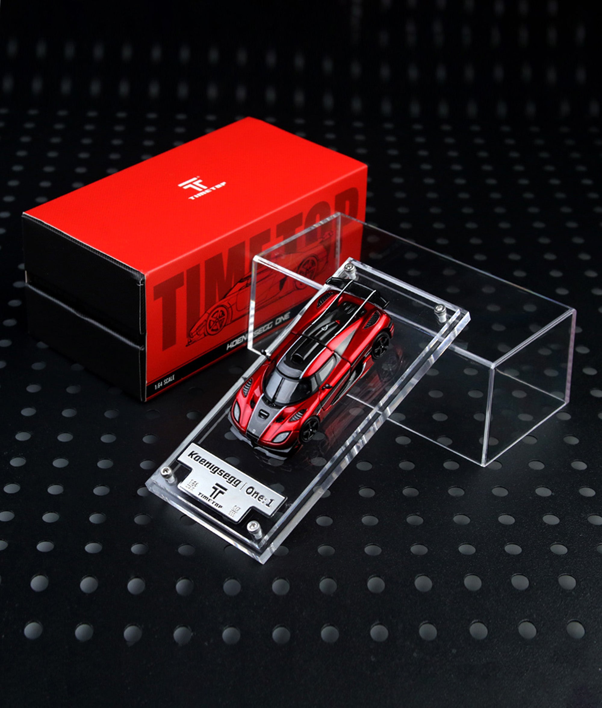 TIME TOP 1:64 Koenigsegg one1 - Metallic Red - Gift Box Edition