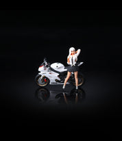 MoreArt 1:64 雅马哈 R6 白衣女孩摩托车树脂模型